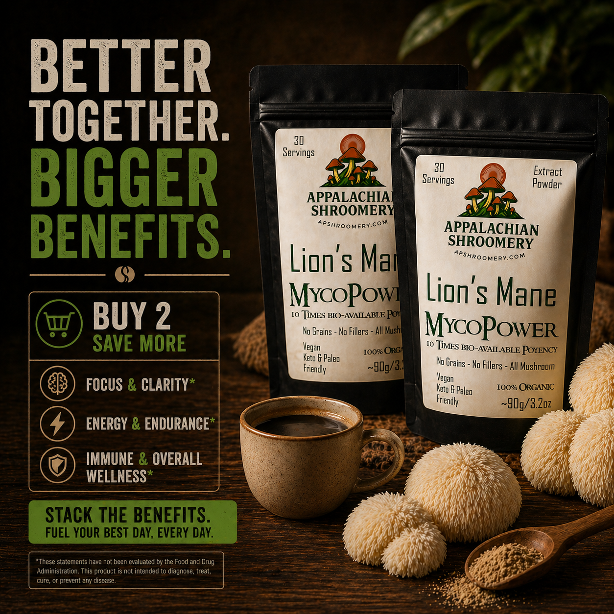 Lion's Mane Extract Powder for Focus & Memory