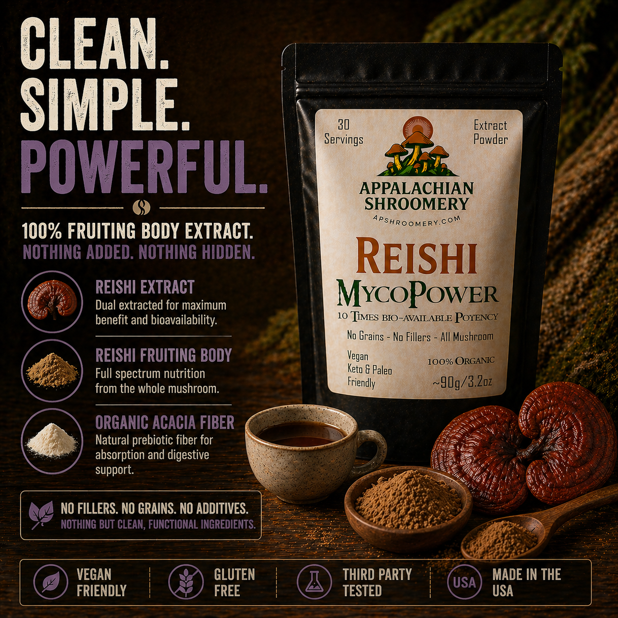 Reishi Extract Powder for Stress & Sleep
