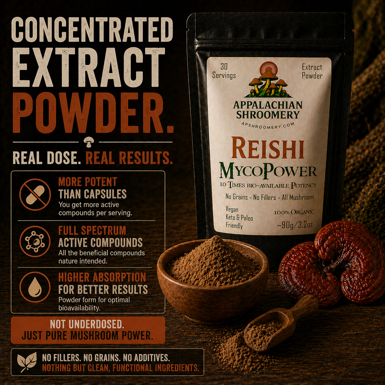 Reishi Extract Powder for Stress & Sleep