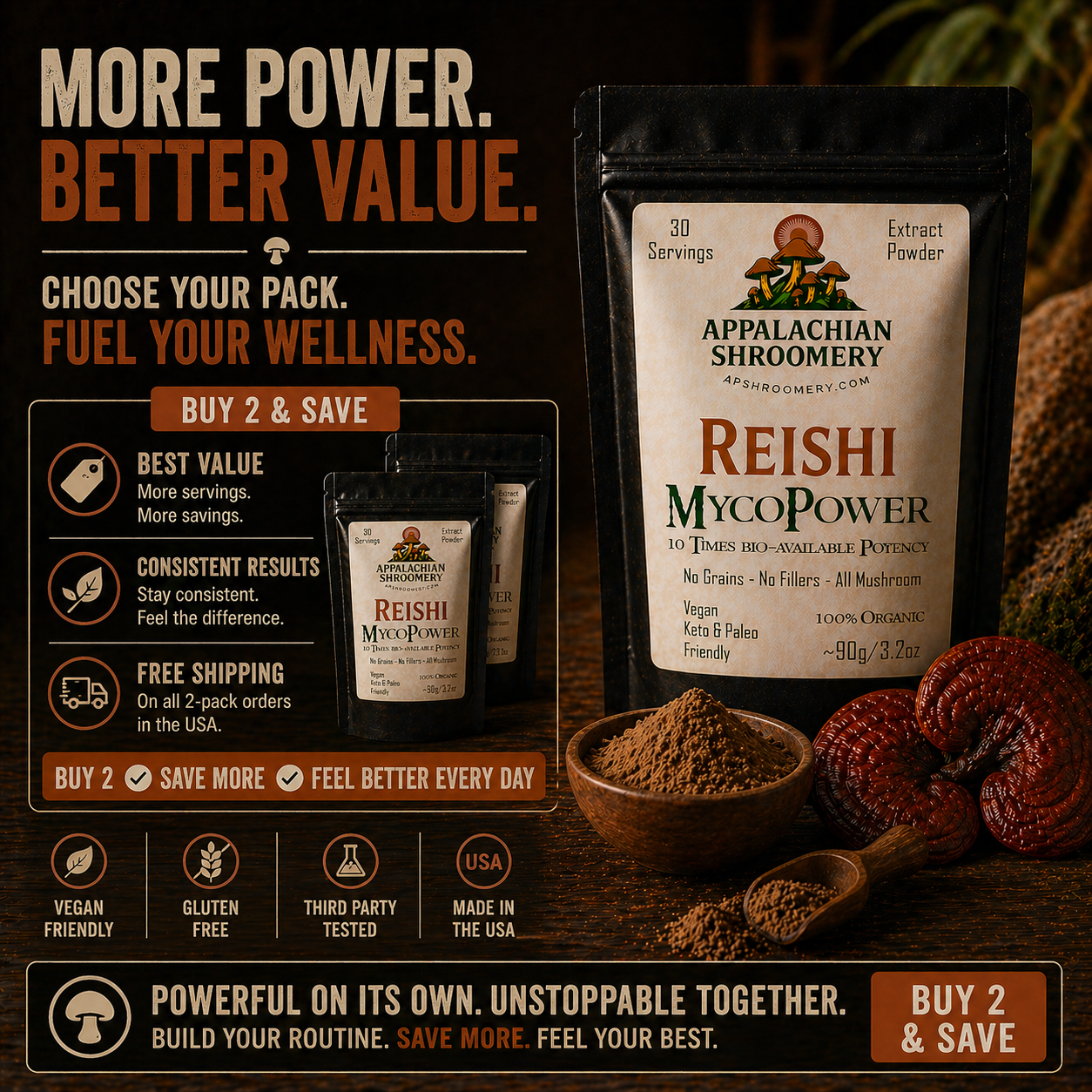 Reishi Extract Powder for Stress & Sleep