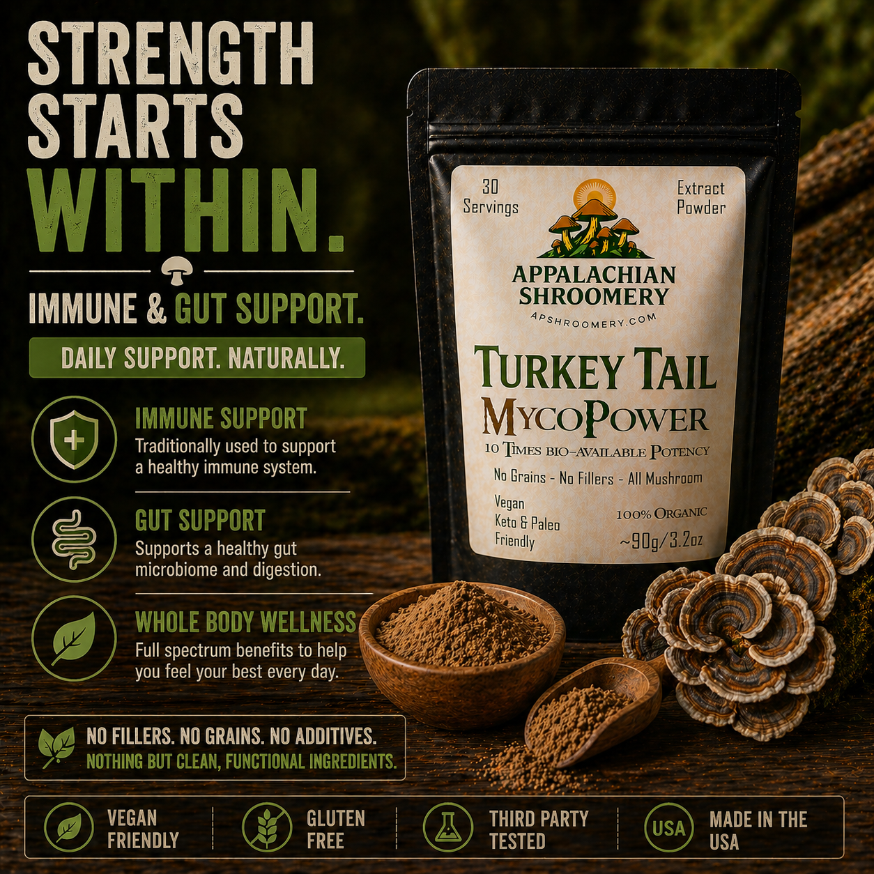 Turkey Tail Extract Powder for Immune Support