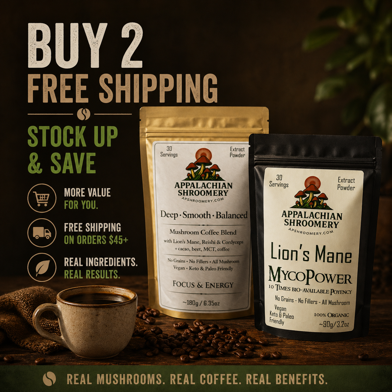 Appalachian Shroomery Mushroom Coffee Blend