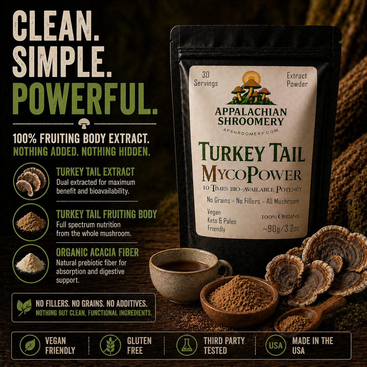 Turkey Tail Extract Powder for Immune Support